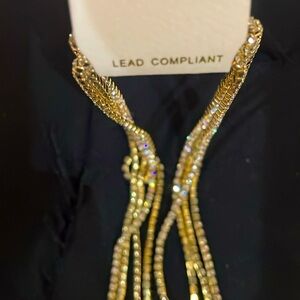 Bundle of 12 - Beautiful Rhinestone and Gold Tone Necklace -